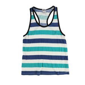 Scratch Womens Striped Racerback Tank Top, Green, NWT